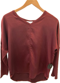 Melissa Nepton's Cindy long sleeve top on a wooden hanger against a plain background