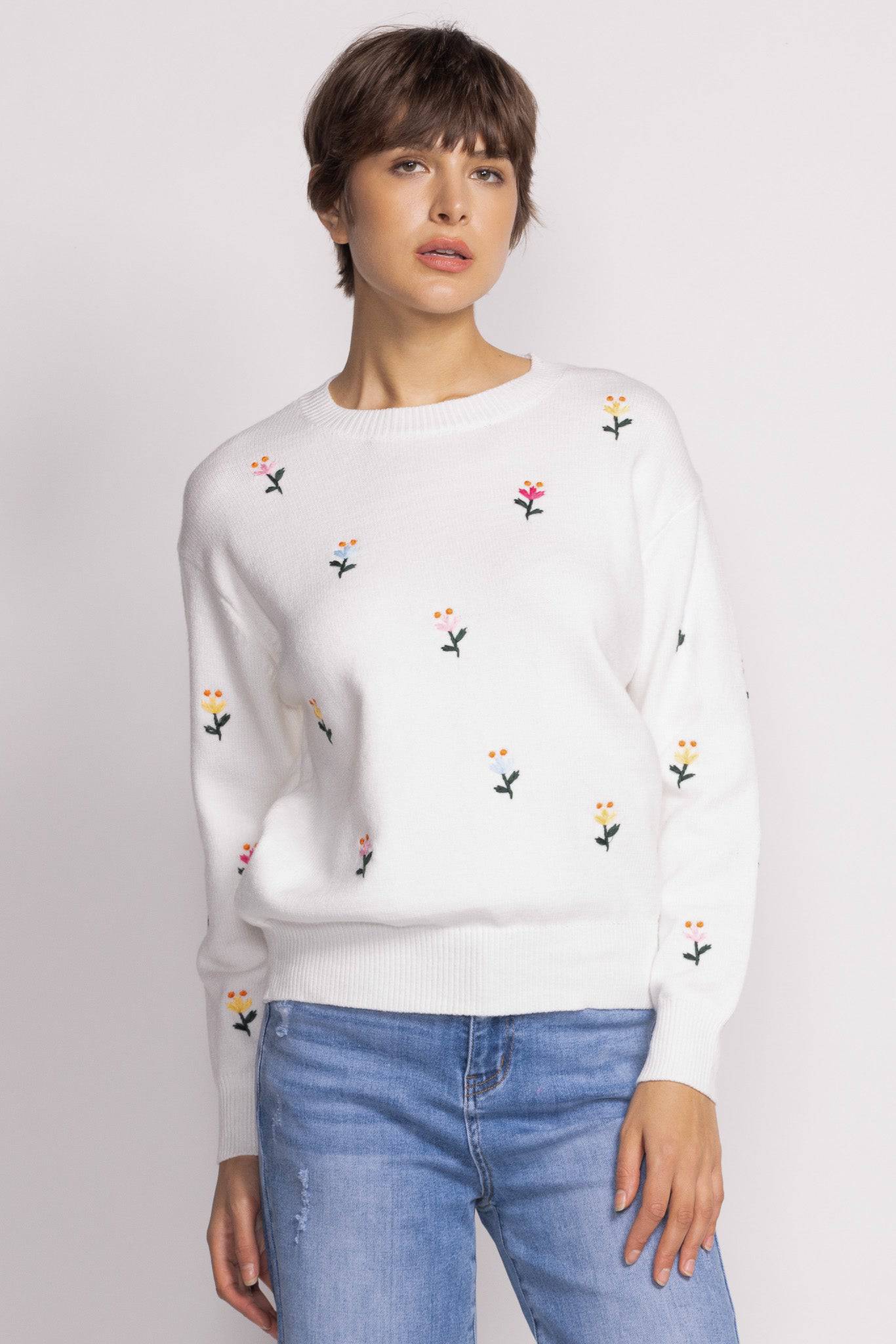Eva Sweater paired with denim at Lemonberry in Aurora