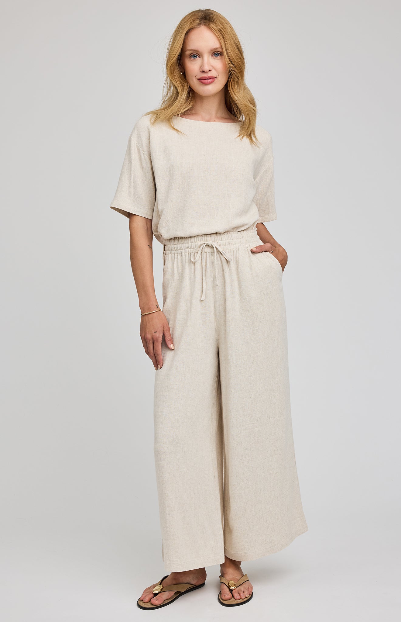 Gentle Fawn Arlo Linen Blend Wide Leg Pant