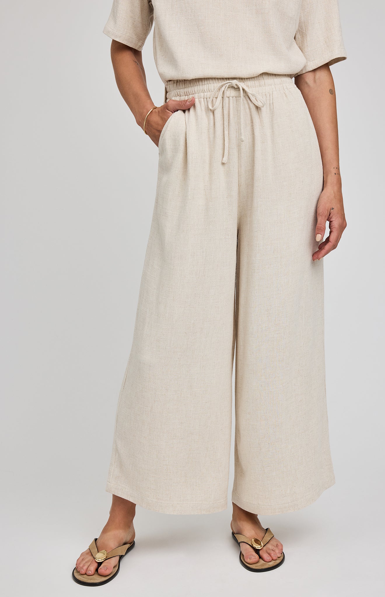 Gentle Fawn Arlo Linen Blend Wide Leg Pant