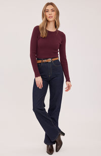 Gentle Fawn Celia Cable Knit Sweater in Port