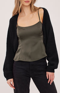 Gentle Fawn Gwendolyn Bouclé Cardigan in Black