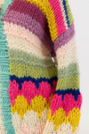 Close-up of the sleeve knit texture and colour detailing on the Haven Cardigan