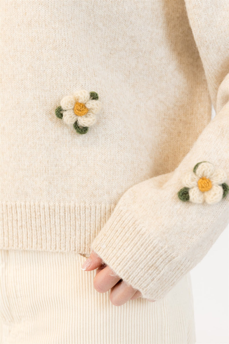 Holly Flower Crewneck Pullover by Lyla & Luxe