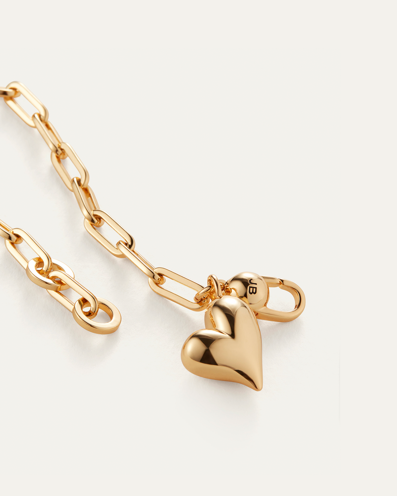 Jenny Bird Puffy Heart Bracelet Gold or Silver