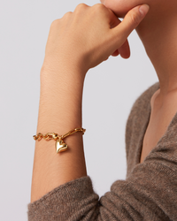 Jenny Bird Puffy Heart Bracelet Gold or Silver