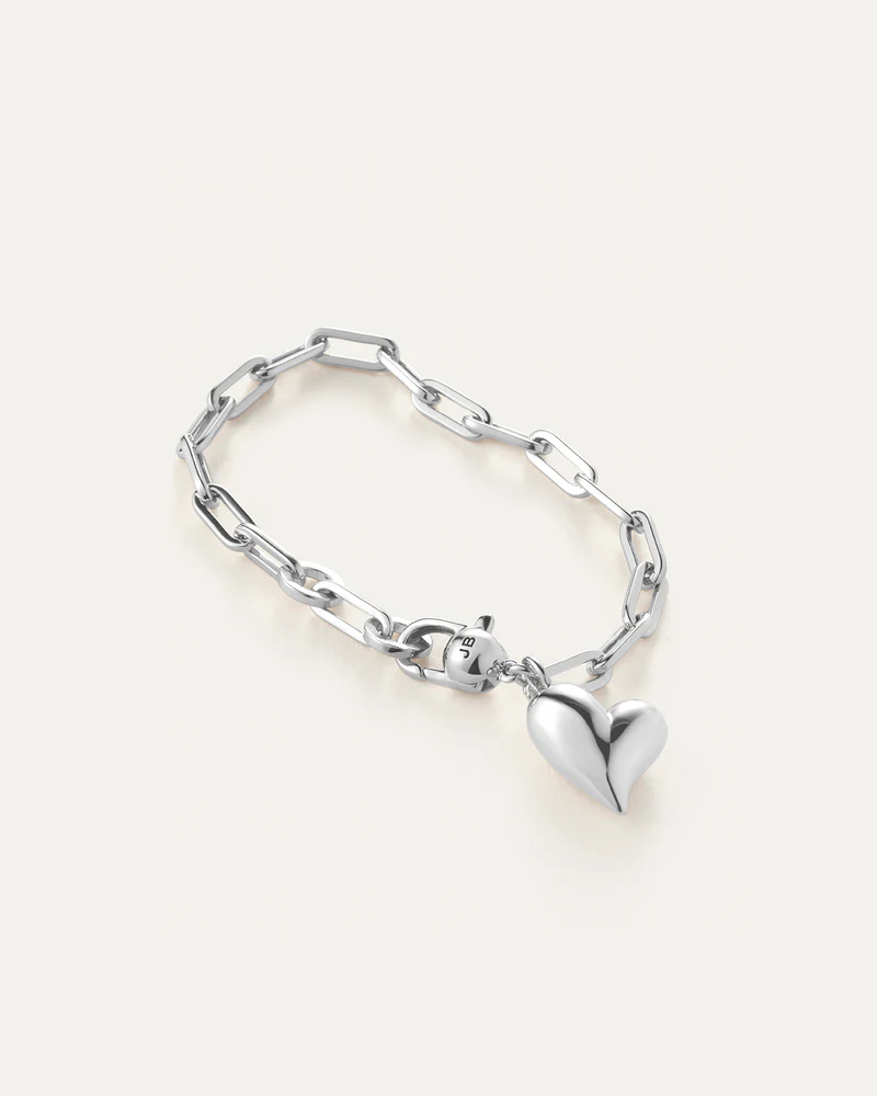 Jenny Bird Puffy Heart Bracelet Gold or Silver