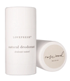 Close-up of Lovefresh Natural Deodorant Stick in Rosewood scent, highlighting its smooth texture and natural formula.