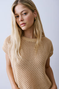 Melissa Nepton Nolan Sweater Cotton Open Knit Sleeveless