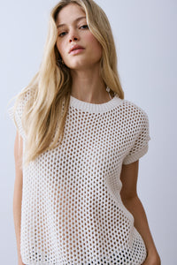 Melissa Nepton Nolan Sweater Cotton Open Knit Sleeveless