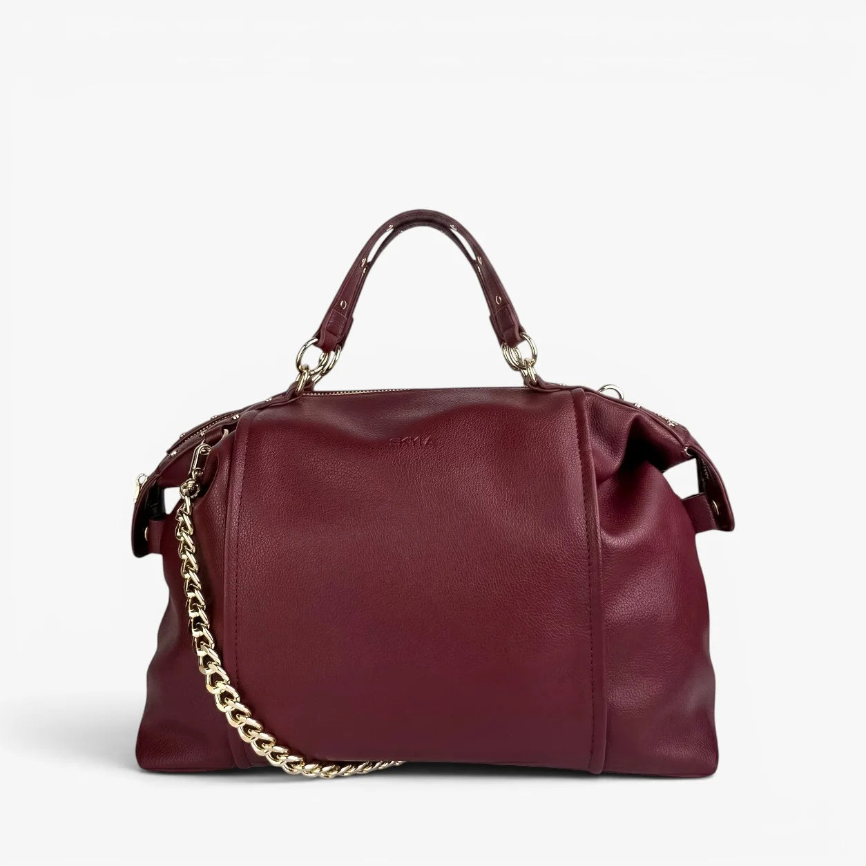 LONDON Top-Handle Satchel Bag With Removable Crossbody Strap - Black