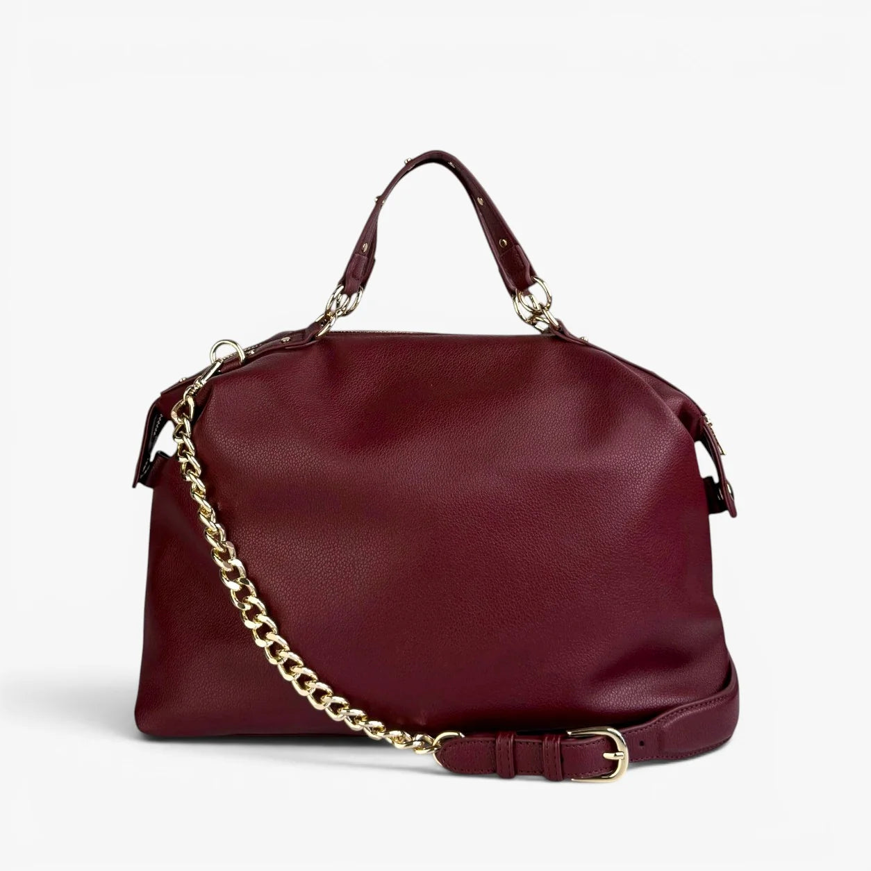 LONDON Top-Handle Satchel Bag With Removable Crossbody Strap - Black