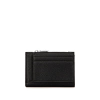Aiko Wallet in black, back view highlighting the smooth finish and stylish button clasp