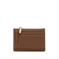 Aiko Wallet in brown, back view, showcasing the clean, smooth finish of the recycled vegan leather.