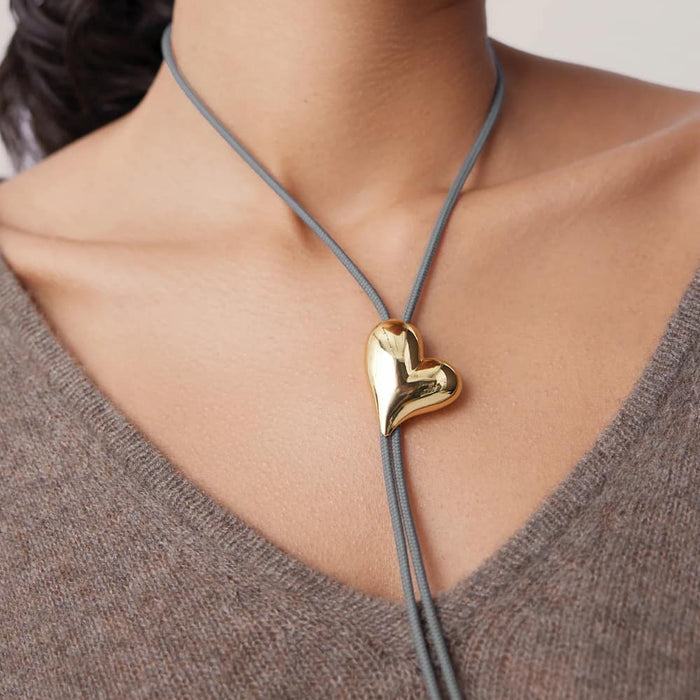 Jenny Bird Art Heart Bolo Tie - High-Polish Heart