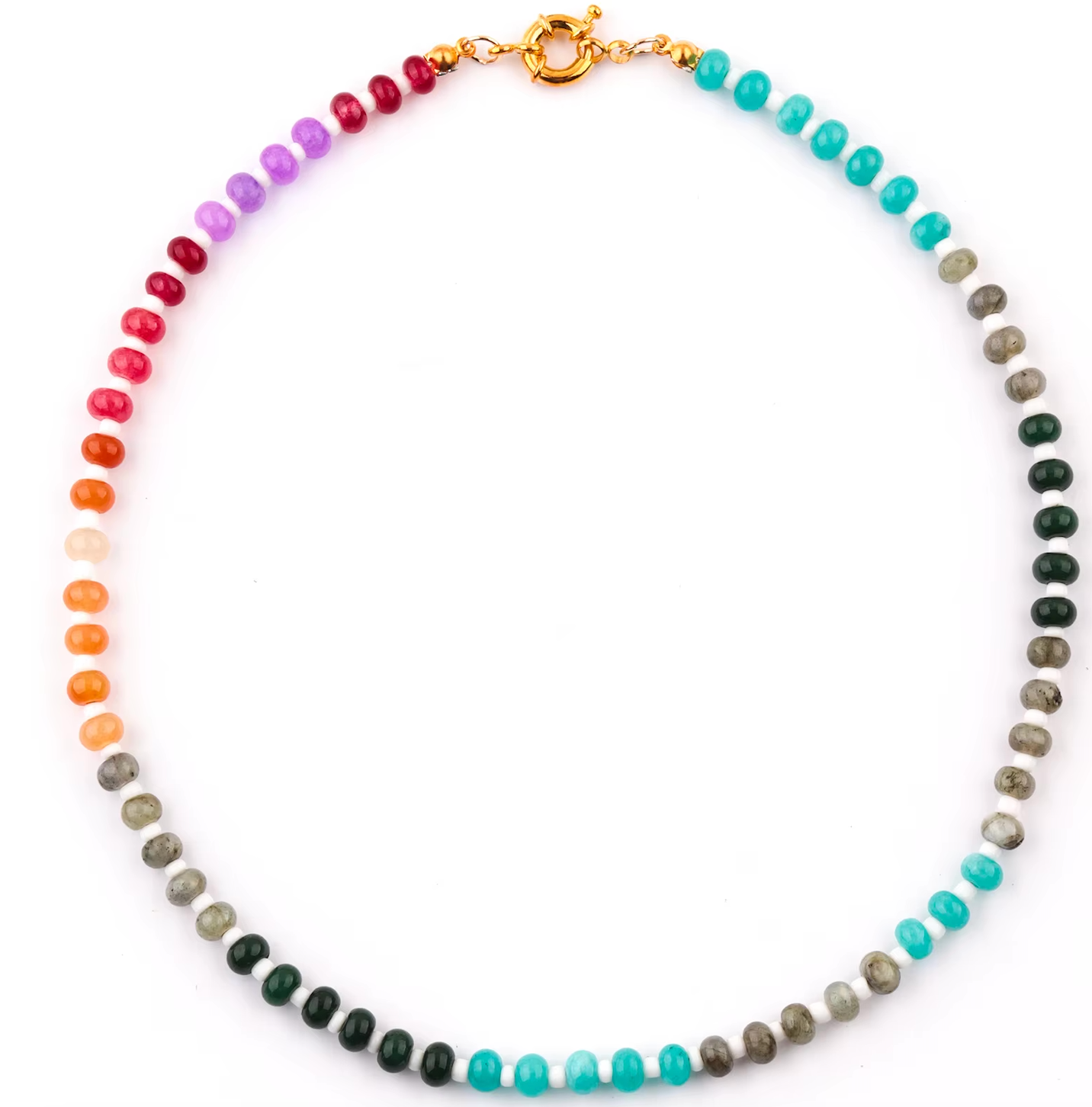 HoopLa Gemstone Bead Necklace
