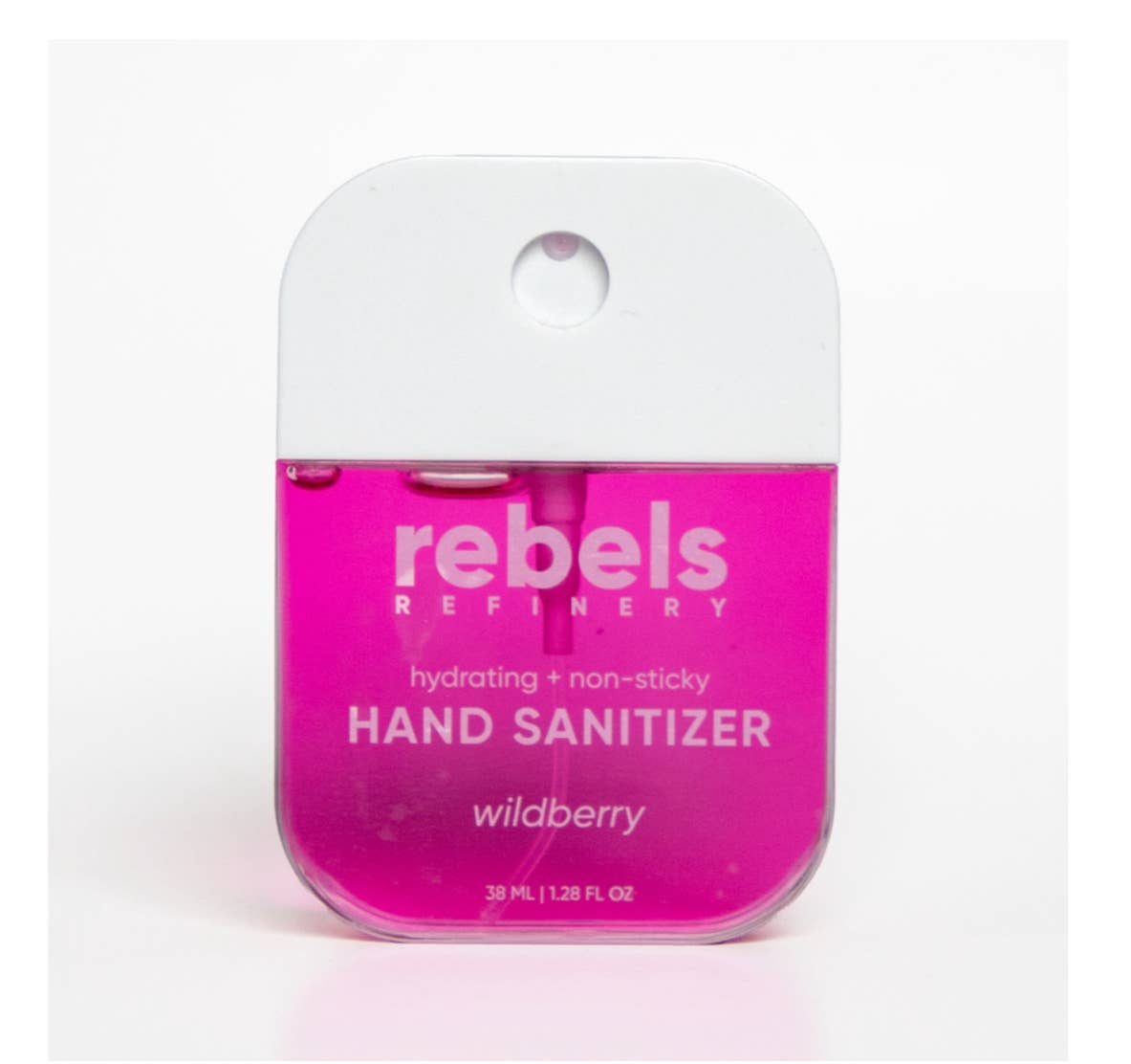 Rebels Refinery Wildberry pocket hand sanitizer front Lemonberry Aurora