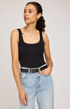 Blanche Tank in black by Gentle Fawn with square neckline and light jeans