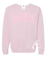 Blonde Ambition Tops Love Varsity Sweatshirt available at Lemonberry Boutique Aurora