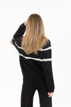 Back view showing relaxed drop-shoulder fit of BRIXTON sweater