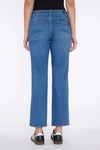 Back of the Calie Straight Legs by 7 For All Mankind, displaying the medium wash and signature pocket swirl.
