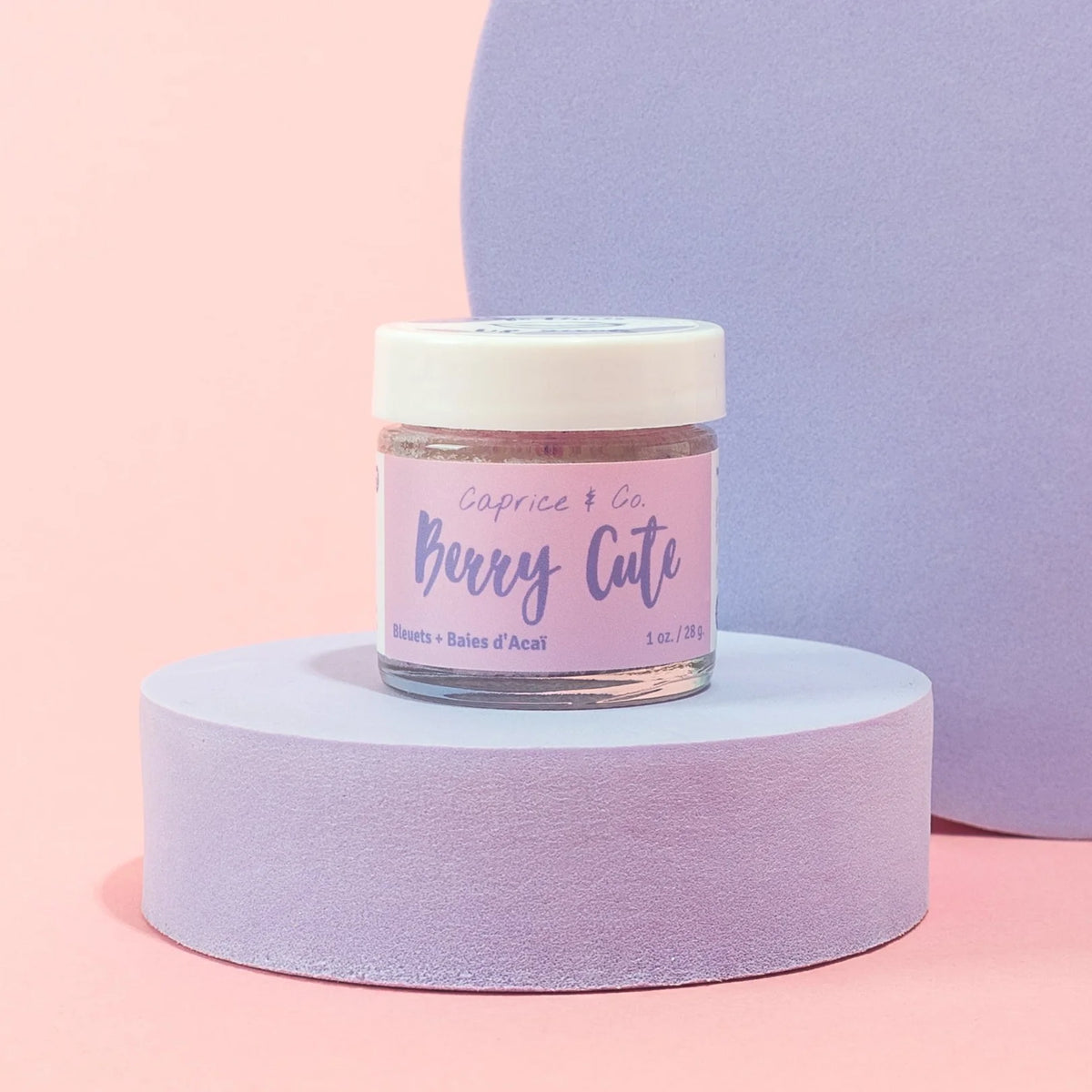 Caprice & Co Berry Cute sugar lip scrub with acai and blueberry flavour