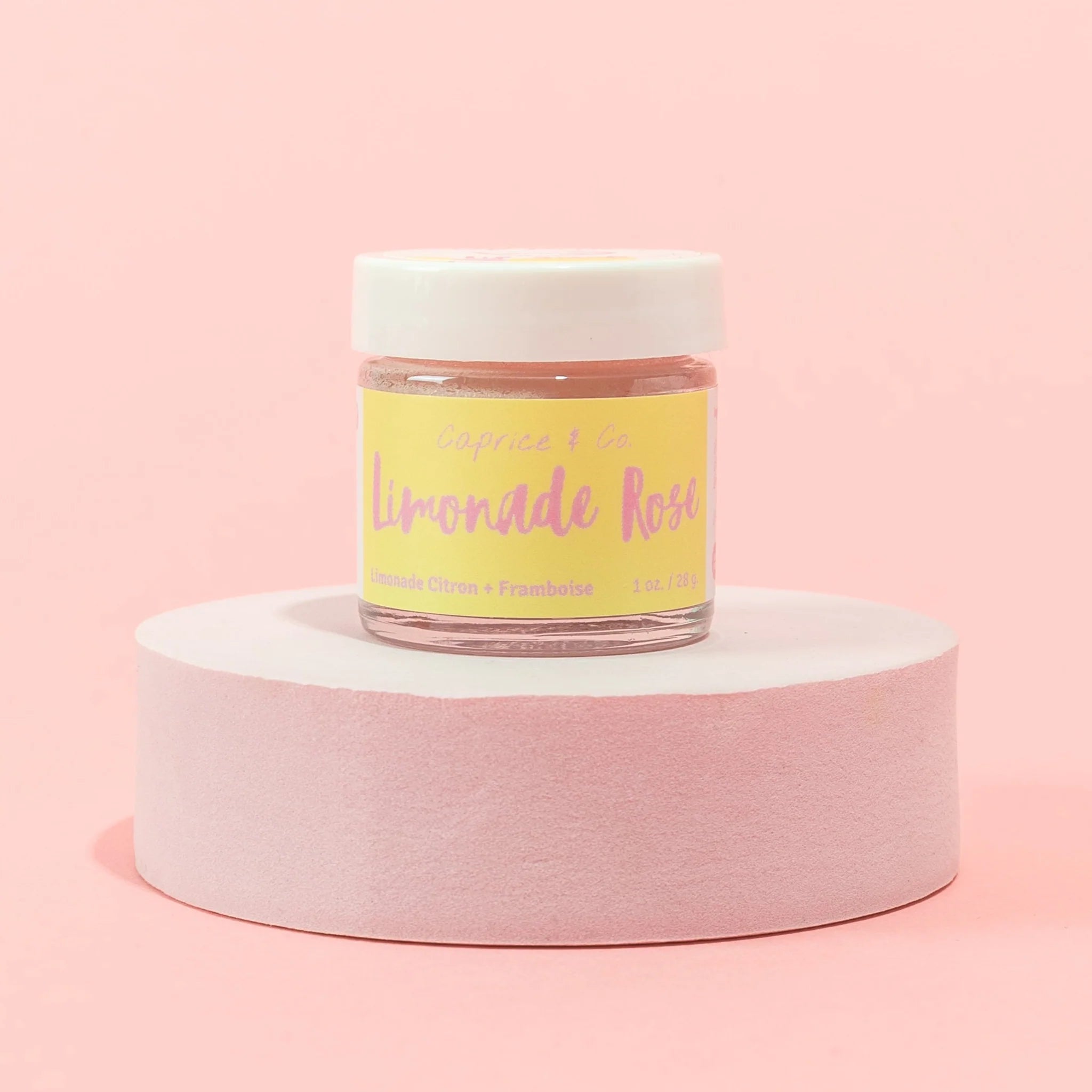 Caprice & Co Limonade Rose sugar lip scrub with lemon and raspberry flavour