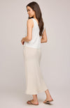 Back view of Cassia Skirt in Linen by Gentle Fawn – elastic waist and soft drape