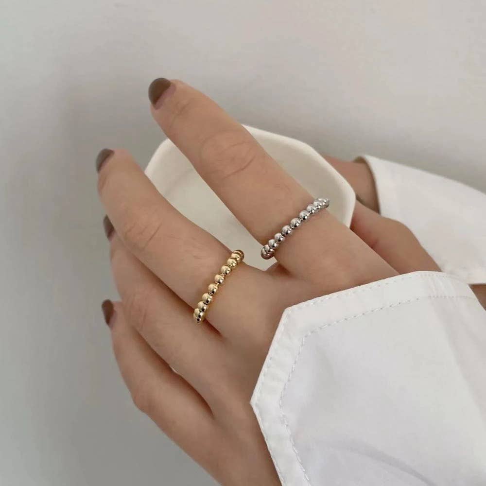 Gold Bead Stackable Ring