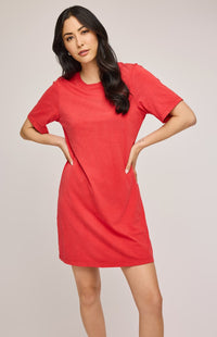 Close up of the Gentle Fawn Cindy Dress in poppy.