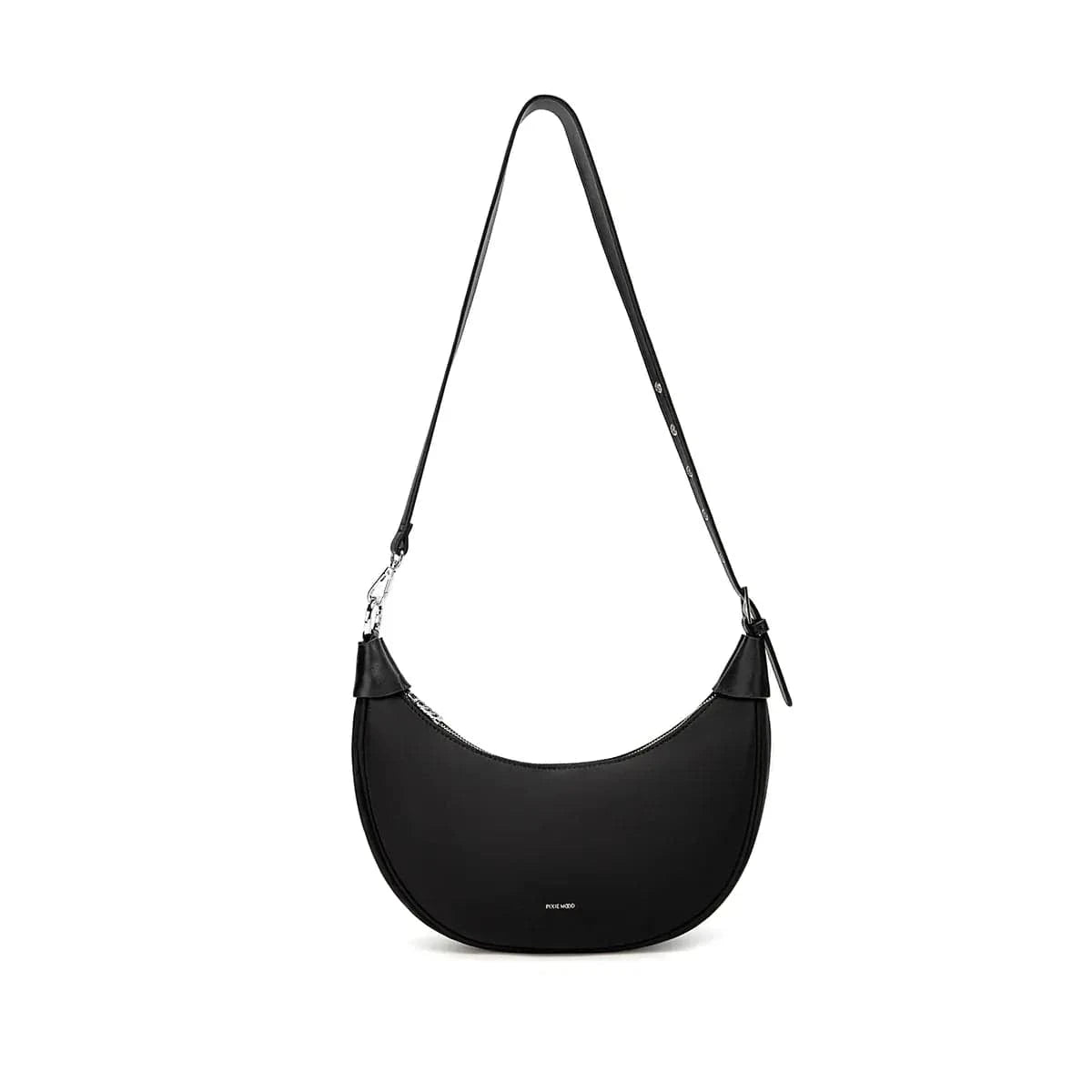 Black Pixie Mood Crescent shoulder bag on a white background
