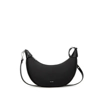 Pixie Mood Crescent Bag in black – minimalist vegan crossbody on white background.