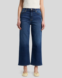 full front view cropped alexa straight leg jeans in high wave — 7 For All Mankind, Lemonberry Aurora
