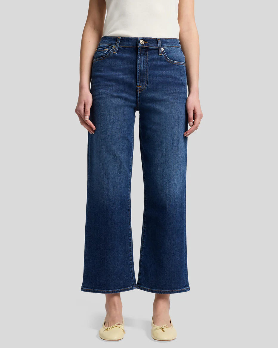 full front view cropped alexa straight leg jeans in high wave — 7 For All Mankind, Lemonberry Aurora