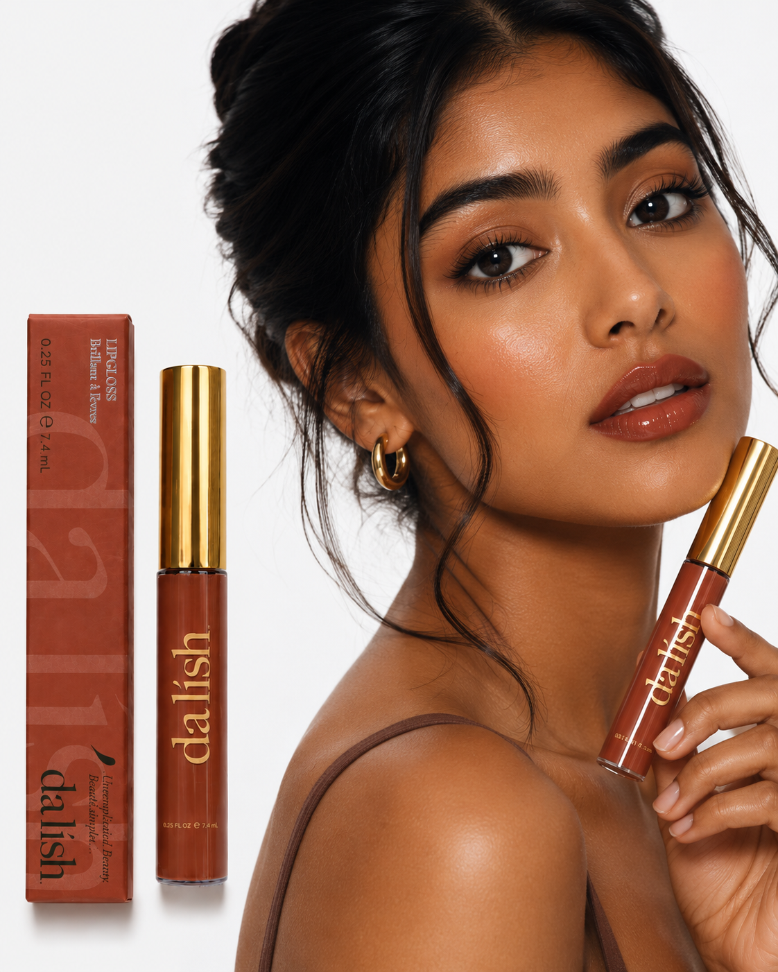 Da Lish High-Shine Lip Gloss G03 Perfect Nude on model