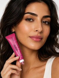 Da Lish Coleen tinted lip balm on model