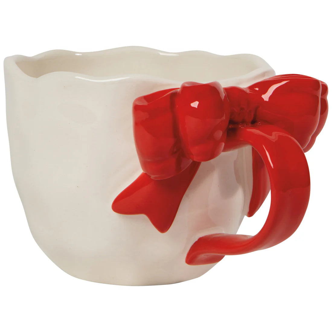 Bowtique Mug by Danica with sculpted red bow handle – available at Lemonberry Aurora