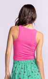 Back view of the Danika Top in Spring Pink, showcasing the soft, relaxed fit and clean design.