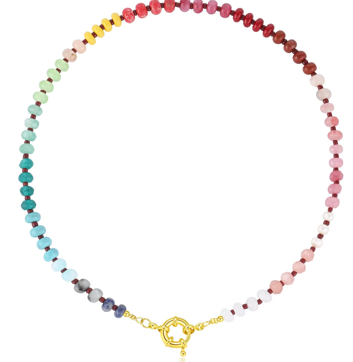 HoopLa Gemstone Bead Necklace