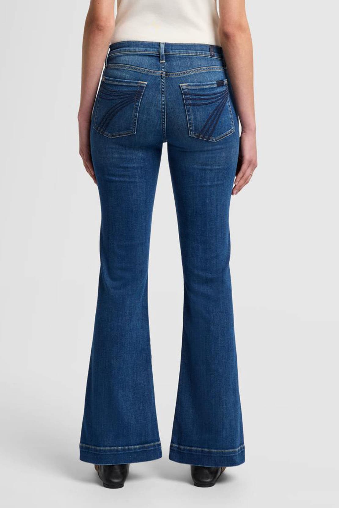 women’s medium blue dojo tailorless jeans back view 7 For All Mankind Lemonberry Aurora