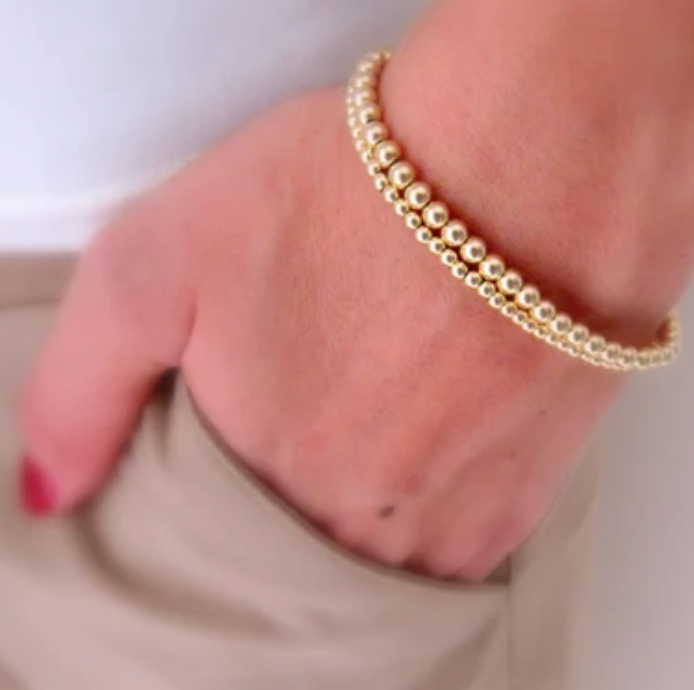 Beads-Stacking Stretch Bracelets PVD  Waterproof