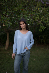 Echo Verde Tops Beachy V Neck available at Lemonberry Boutique Aurora