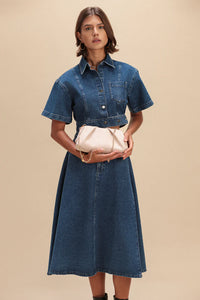 ELA Frame Clutch Crossbody Chain Bag Vegan Leather