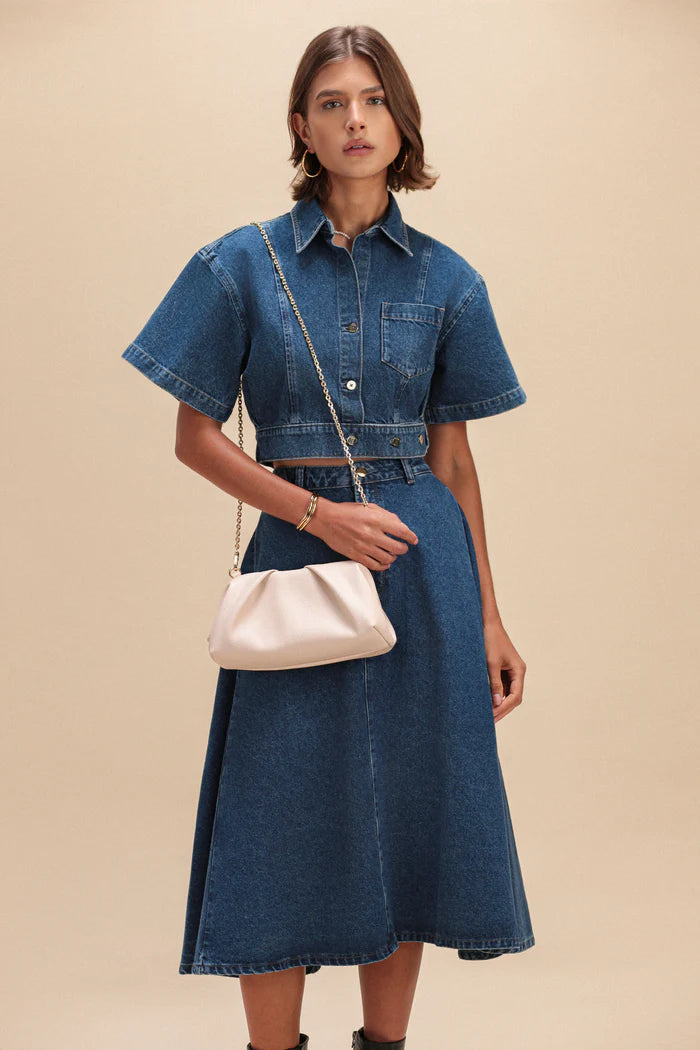 ELA Frame Clutch Crossbody Chain Bag Vegan Leather