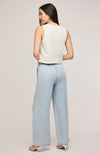 Back view of Elio Pants in sky blue Tencel – relaxed wide-leg fit by Gentle Fawn at Lemonberry.