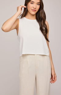 Close-up of trouser-style waistband and pleats on Elliot Pants — linen blend from Gentle Fawn at Lemonberry, serving King City and Aurora
