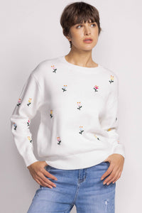 Front view of the Eva Sweater by Pink Martini at Lemonberry