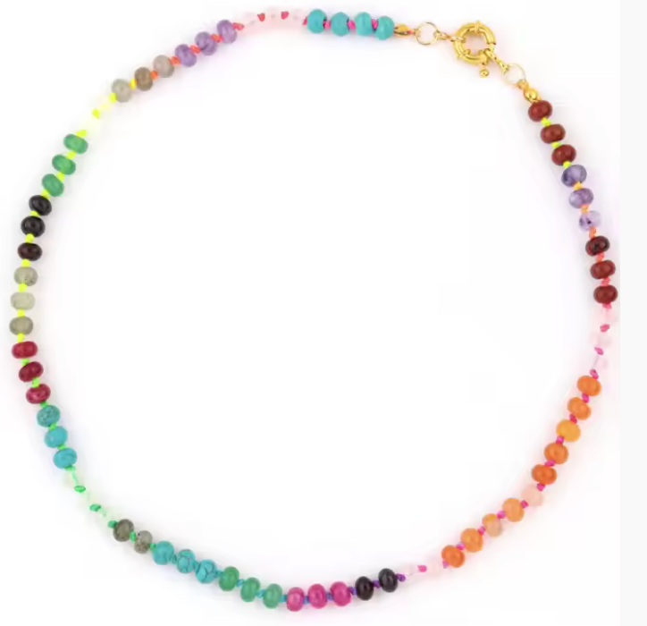 HoopLa Gemstone Bead Necklace