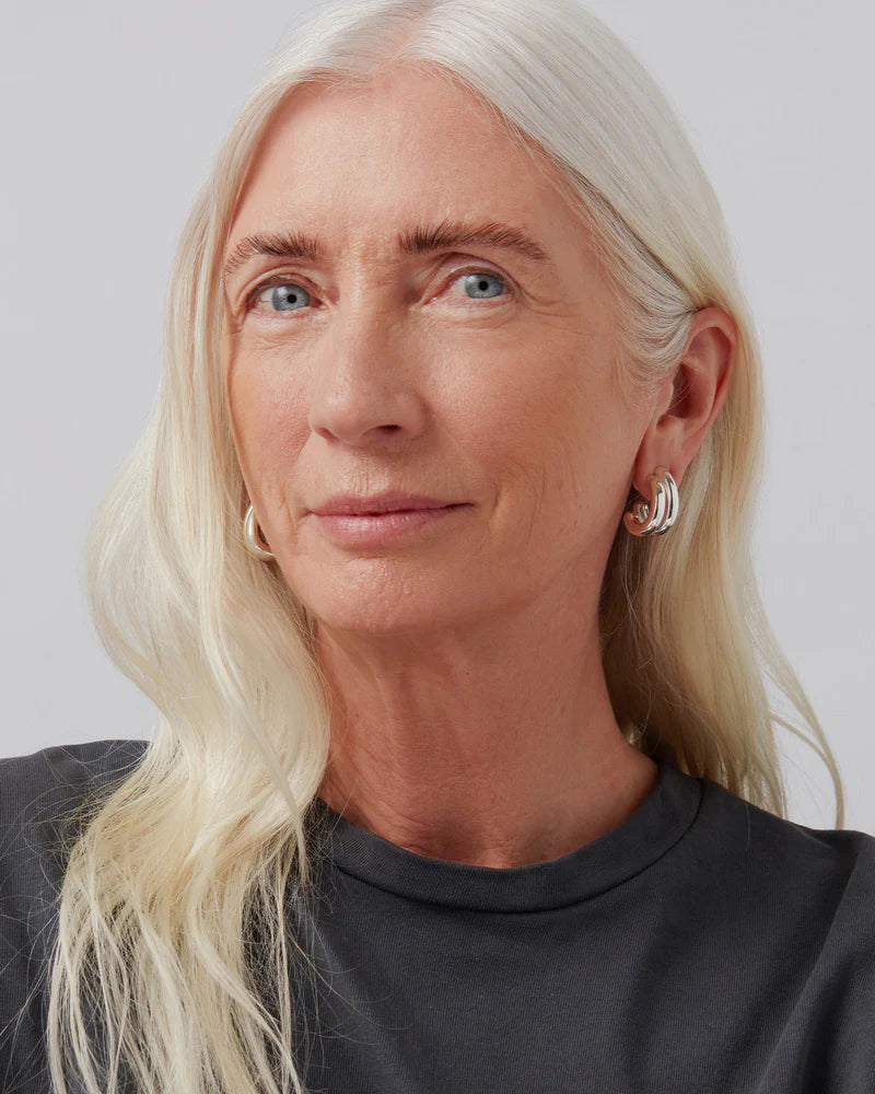 Jenny Bird Florence Earrings in silver — alternate product angle, Lemonberry Aurora.
