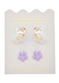 Flower Hoop Earrings - Lemonberry.ca